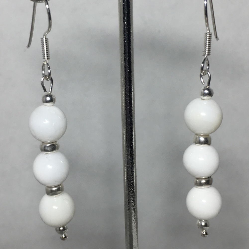 STERLING Genuine mother of pearl earrings sterling